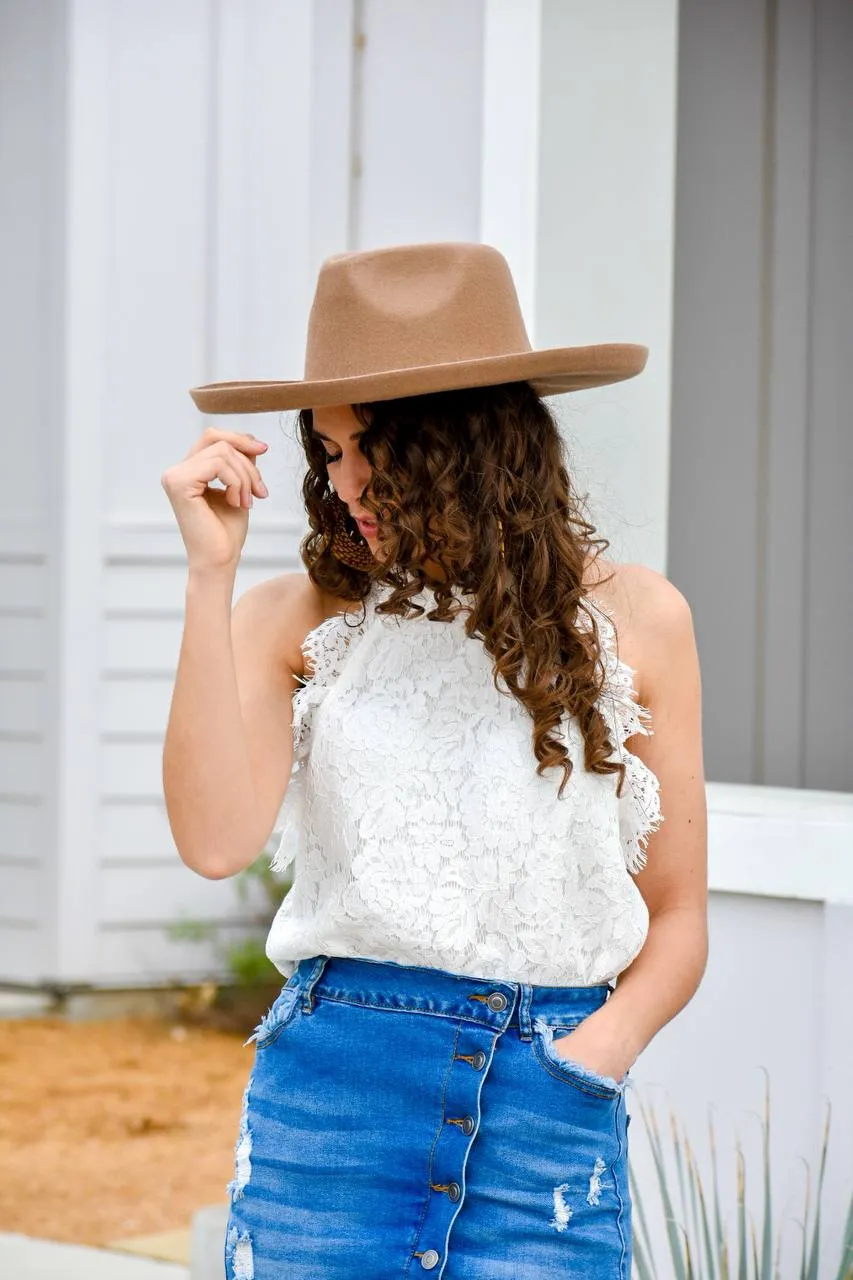 Rain On Me Lace Halter Top