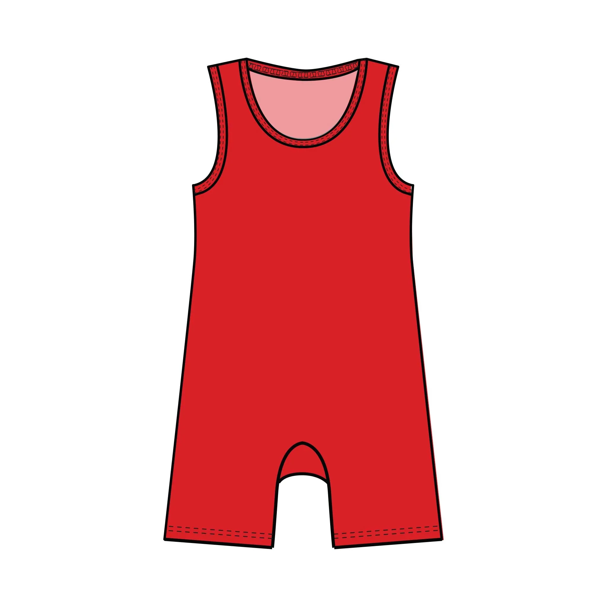 Red Bamboo Organic Cotton Jersey Infant Tank Baby Romper | MoonEaze™