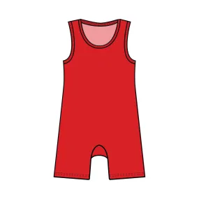 Red Bamboo Organic Cotton Jersey Infant Tank Baby Romper | MoonEaze™