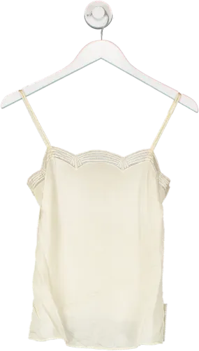 REISS Pale Yellow Gwen Scallop Detail Cami UK 4