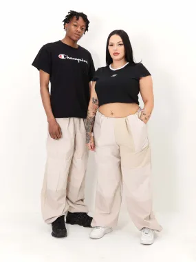 Remade Unisex Jazz Parachute Pants Beige