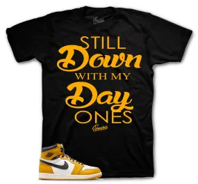 Retro 1 Yellow Ochre Shirt - Day Ones - Black