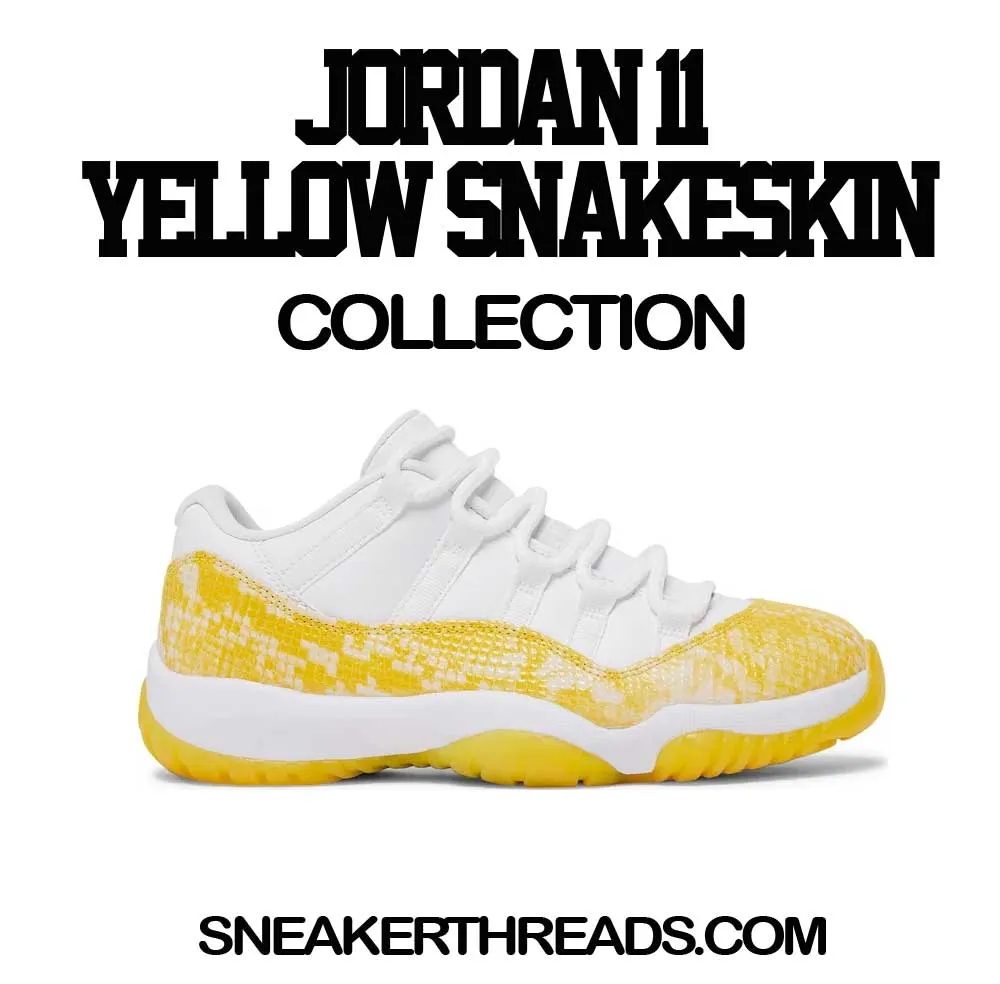 Retro 11 Yellow Snakeskin Shirt - Time Is Money - White