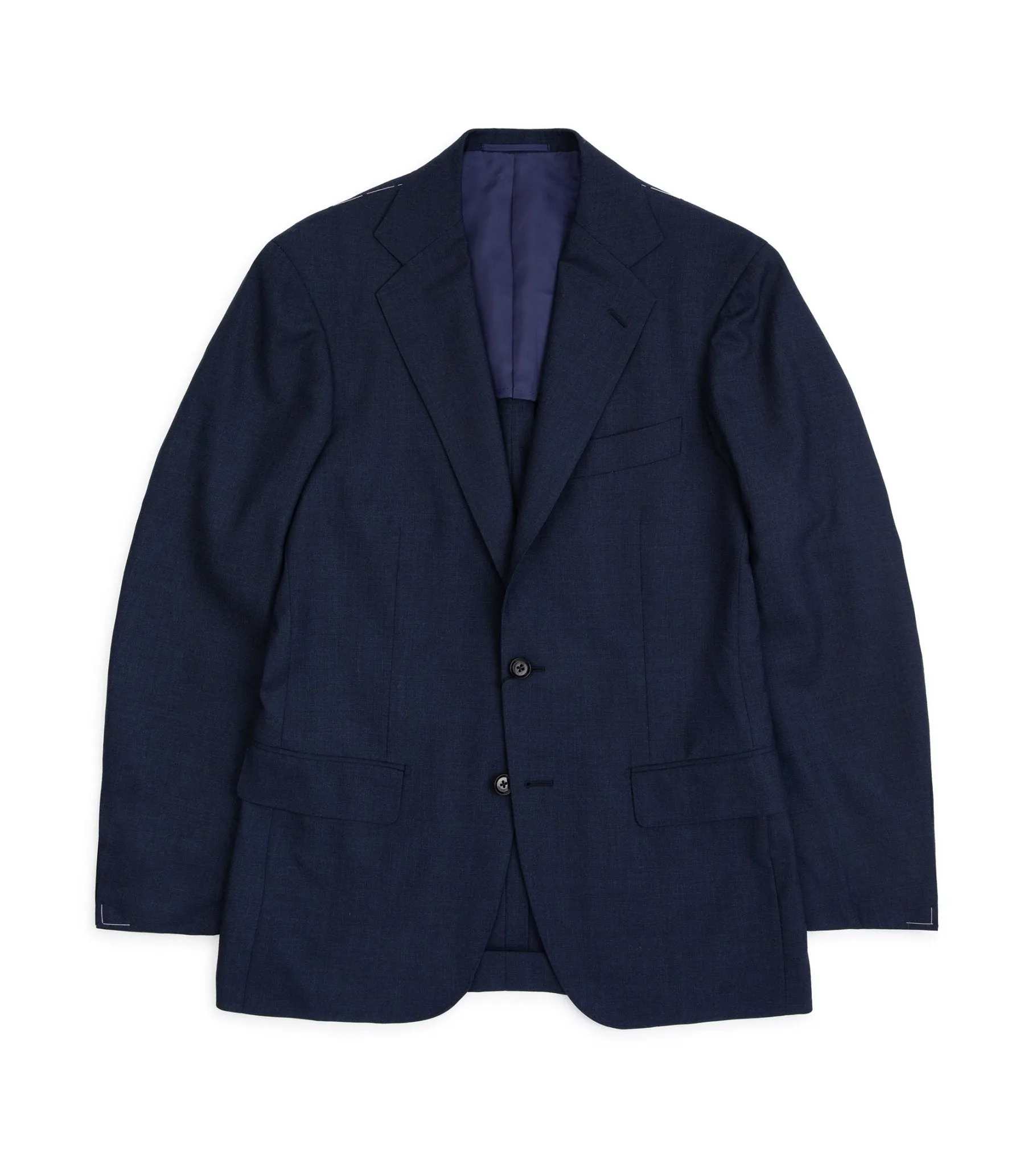 Ring Jacket Calm Twist Wool Suit: Slate Blue