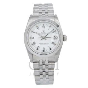 Rolex Datejust 68274 31MM White Roman Dial With White Gold Smooth Bezel