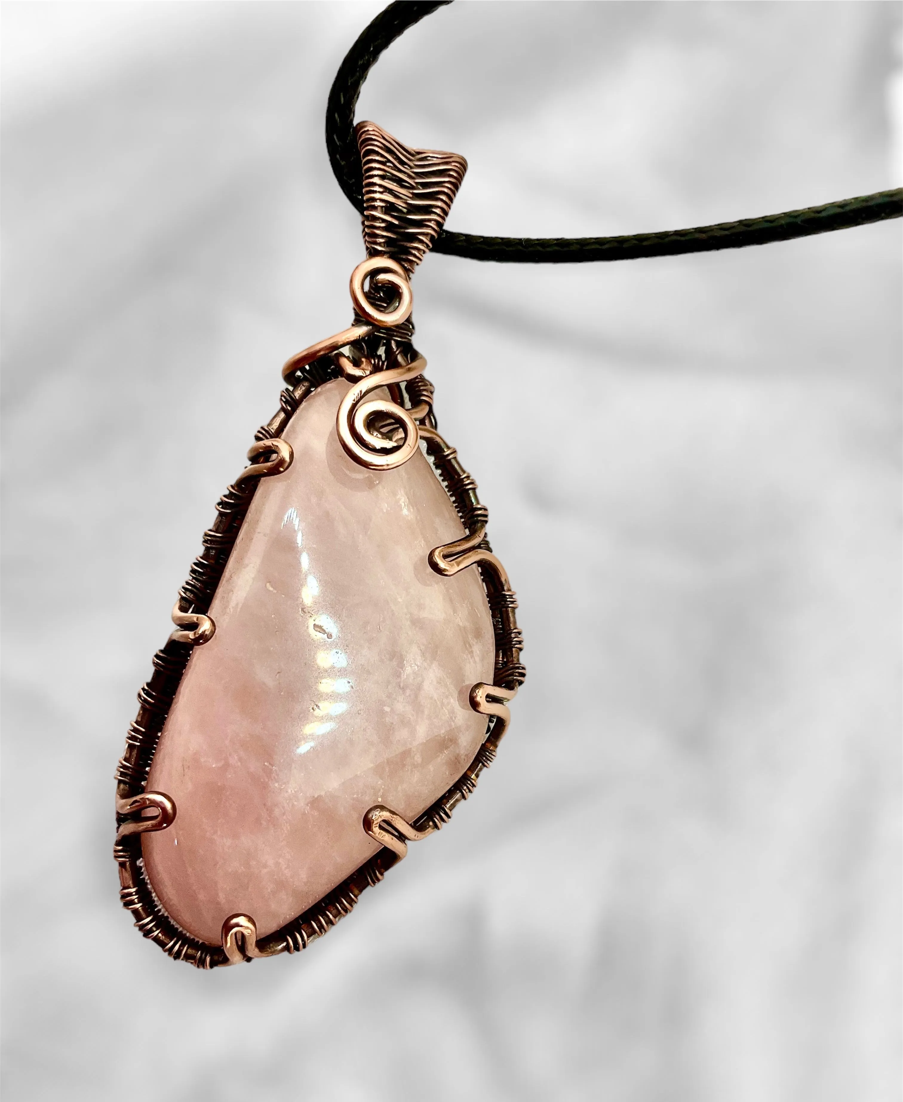 Rose Quartz Wire Wrapped Pendant