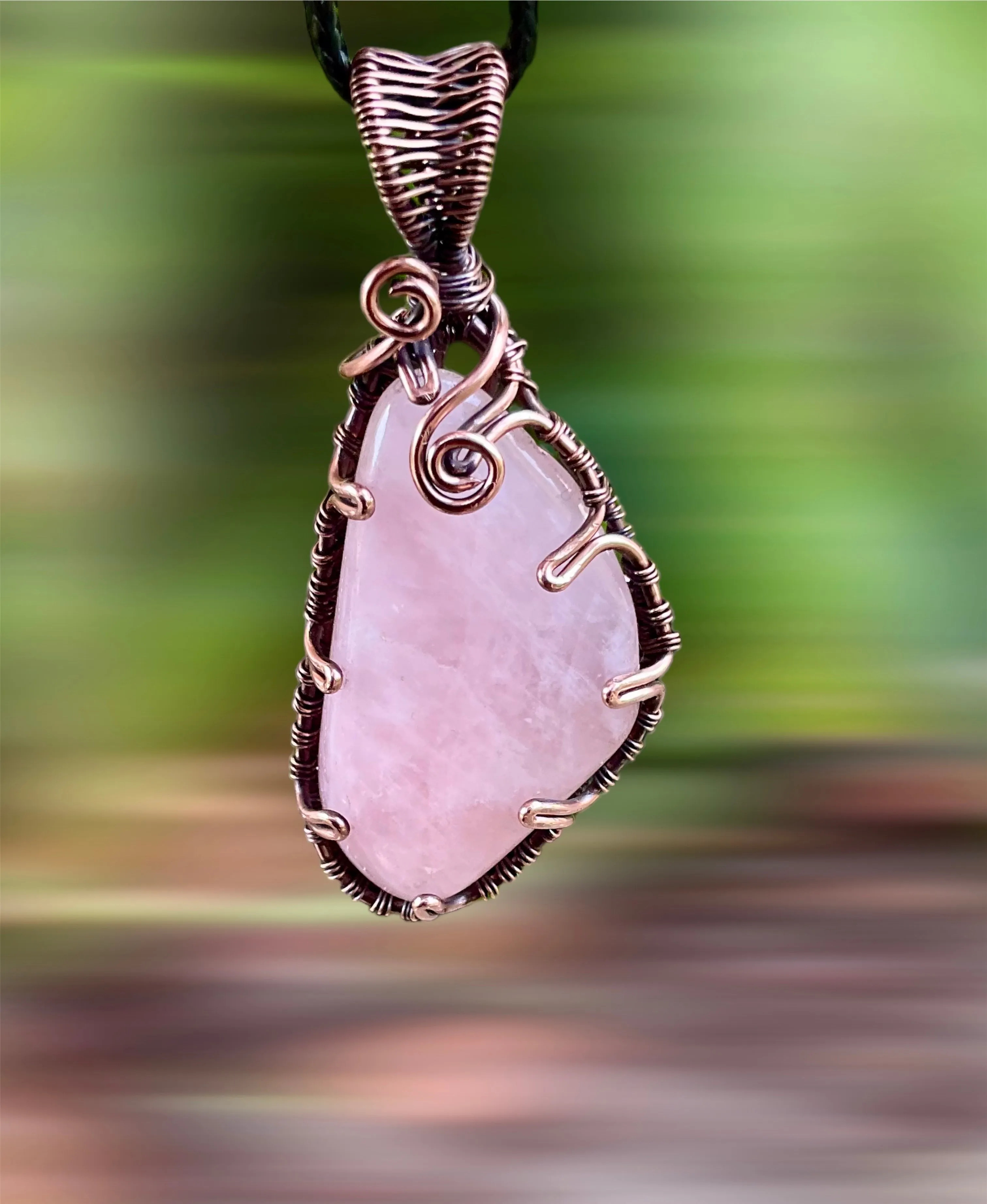 Rose Quartz Wire Wrapped Pendant