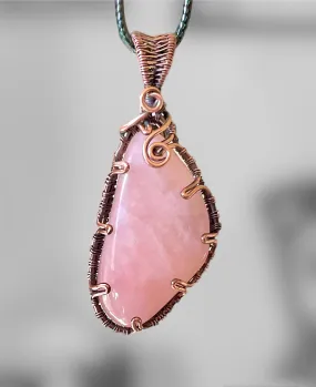 Rose Quartz Wire Wrapped Pendant