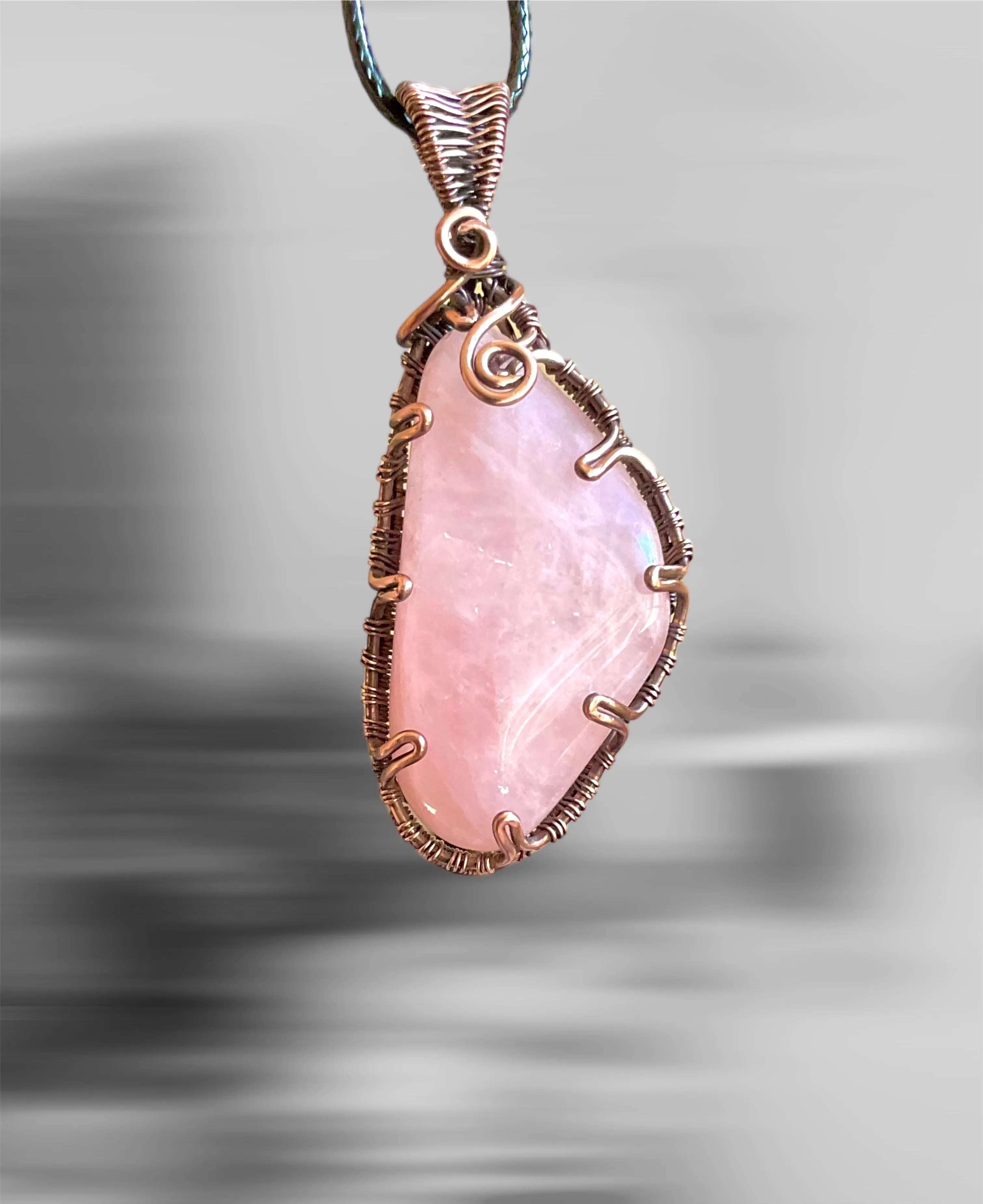 Rose Quartz Wire Wrapped Pendant