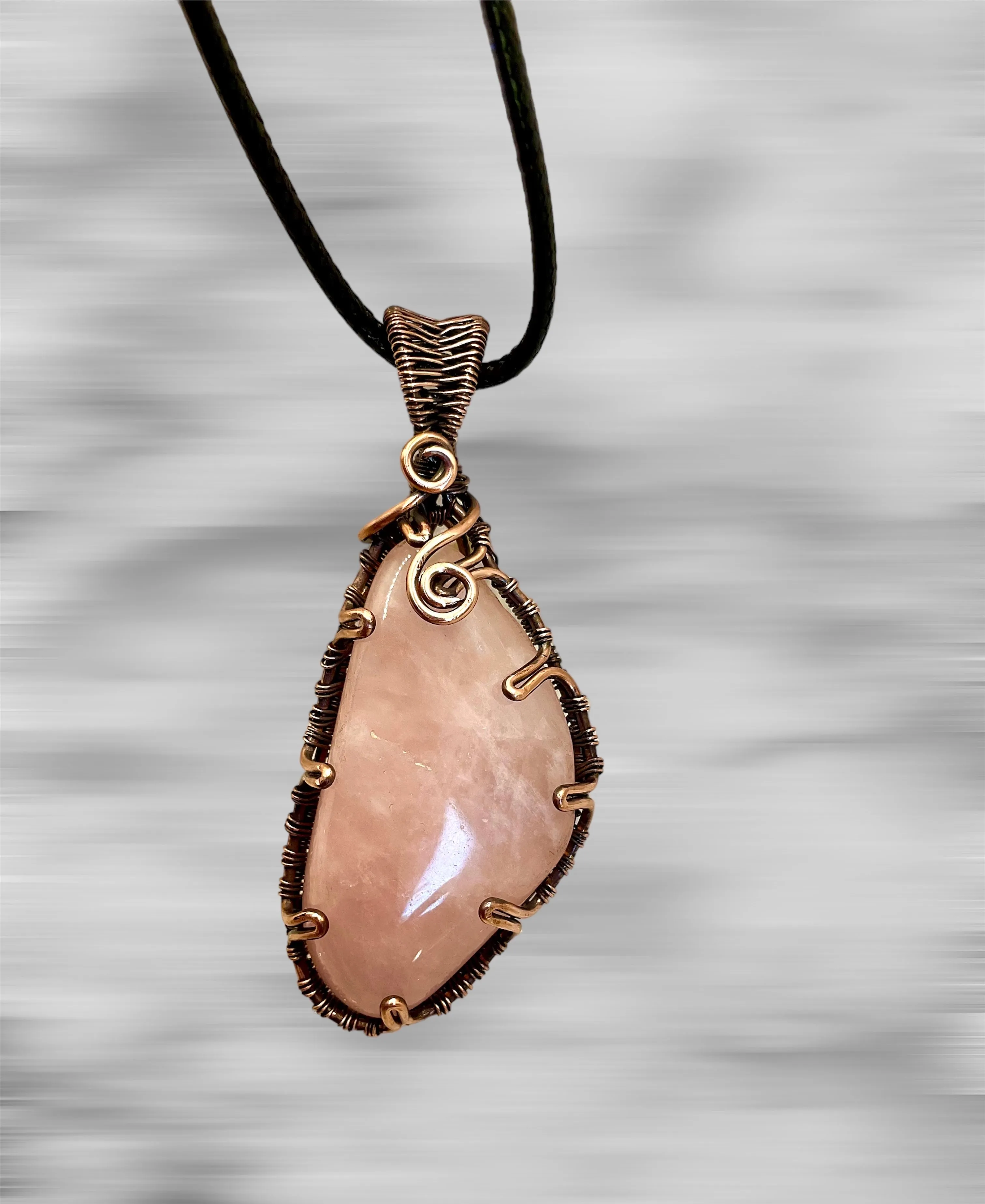 Rose Quartz Wire Wrapped Pendant