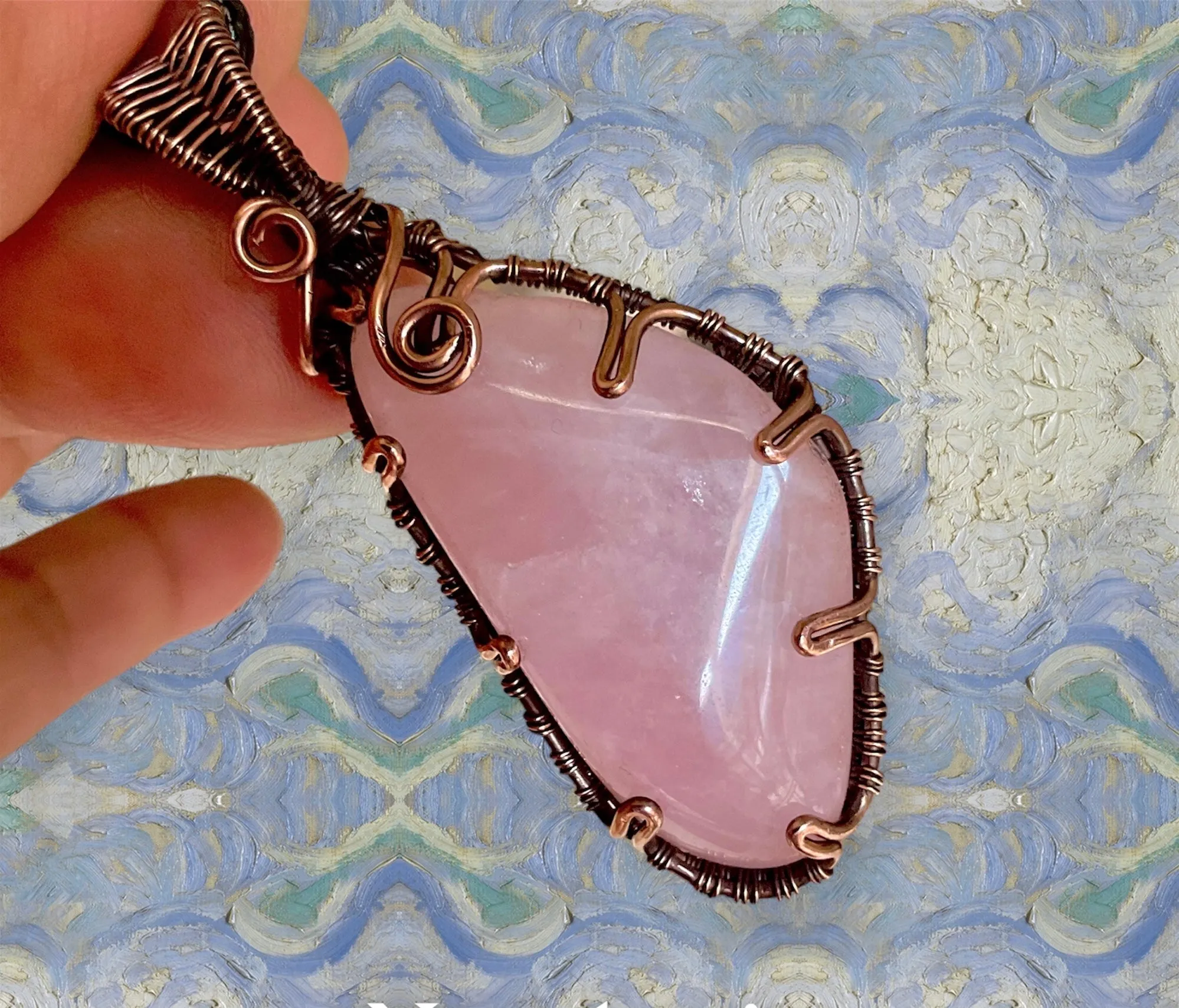 Rose Quartz Wire Wrapped Pendant