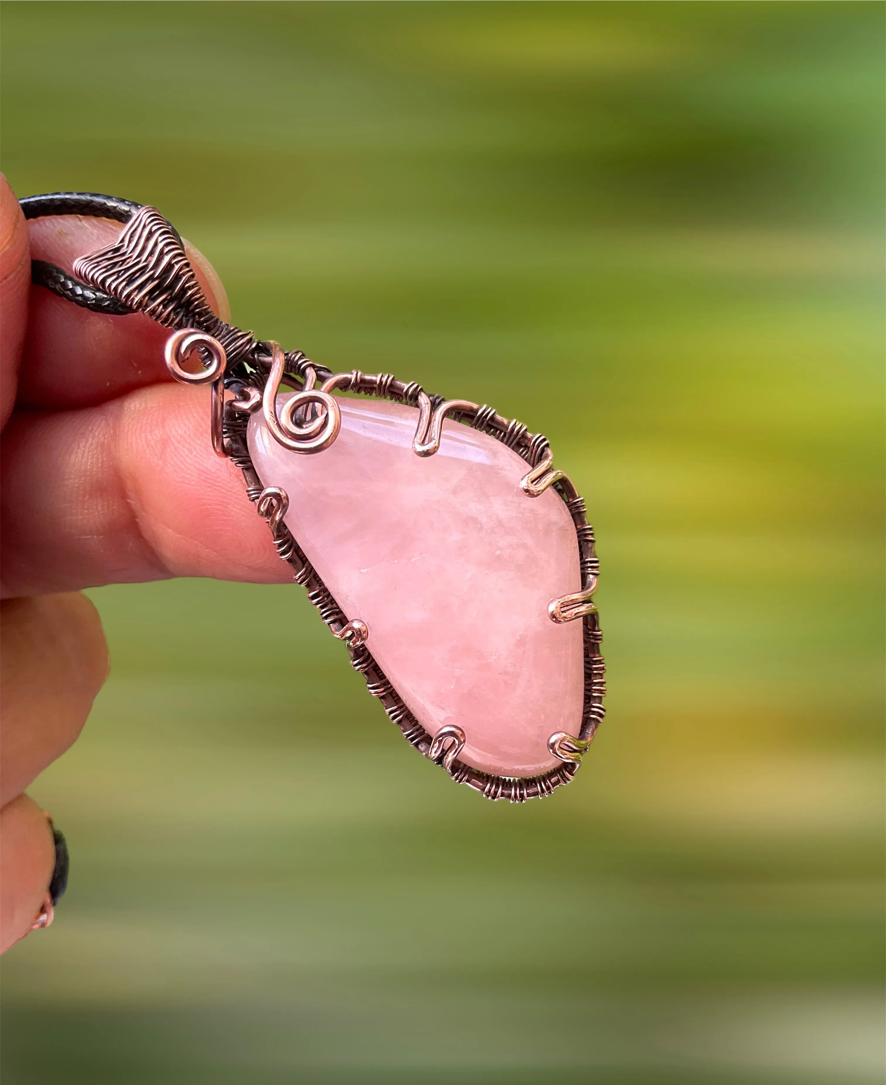 Rose Quartz Wire Wrapped Pendant