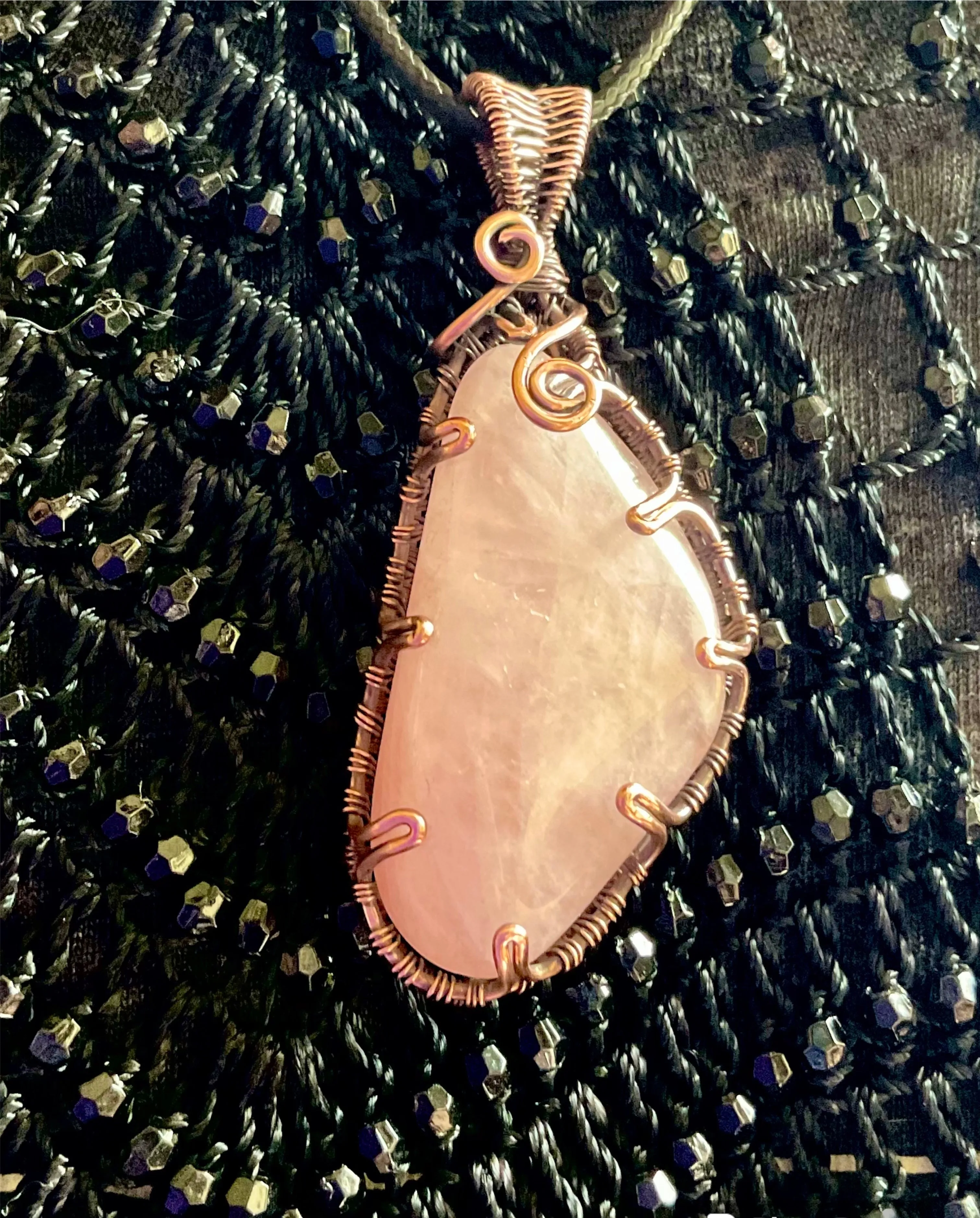 Rose Quartz Wire Wrapped Pendant