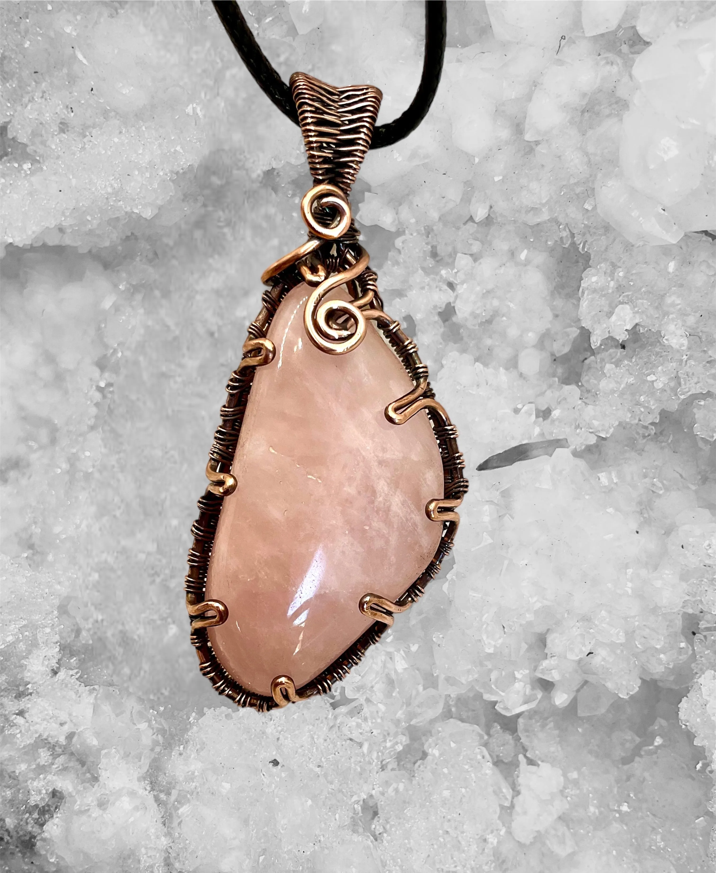 Rose Quartz Wire Wrapped Pendant