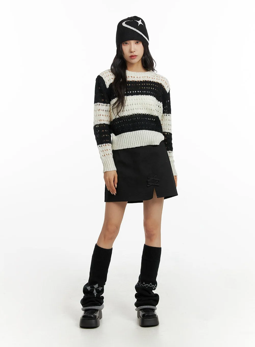 Round Neck Stripe Sweater CF415