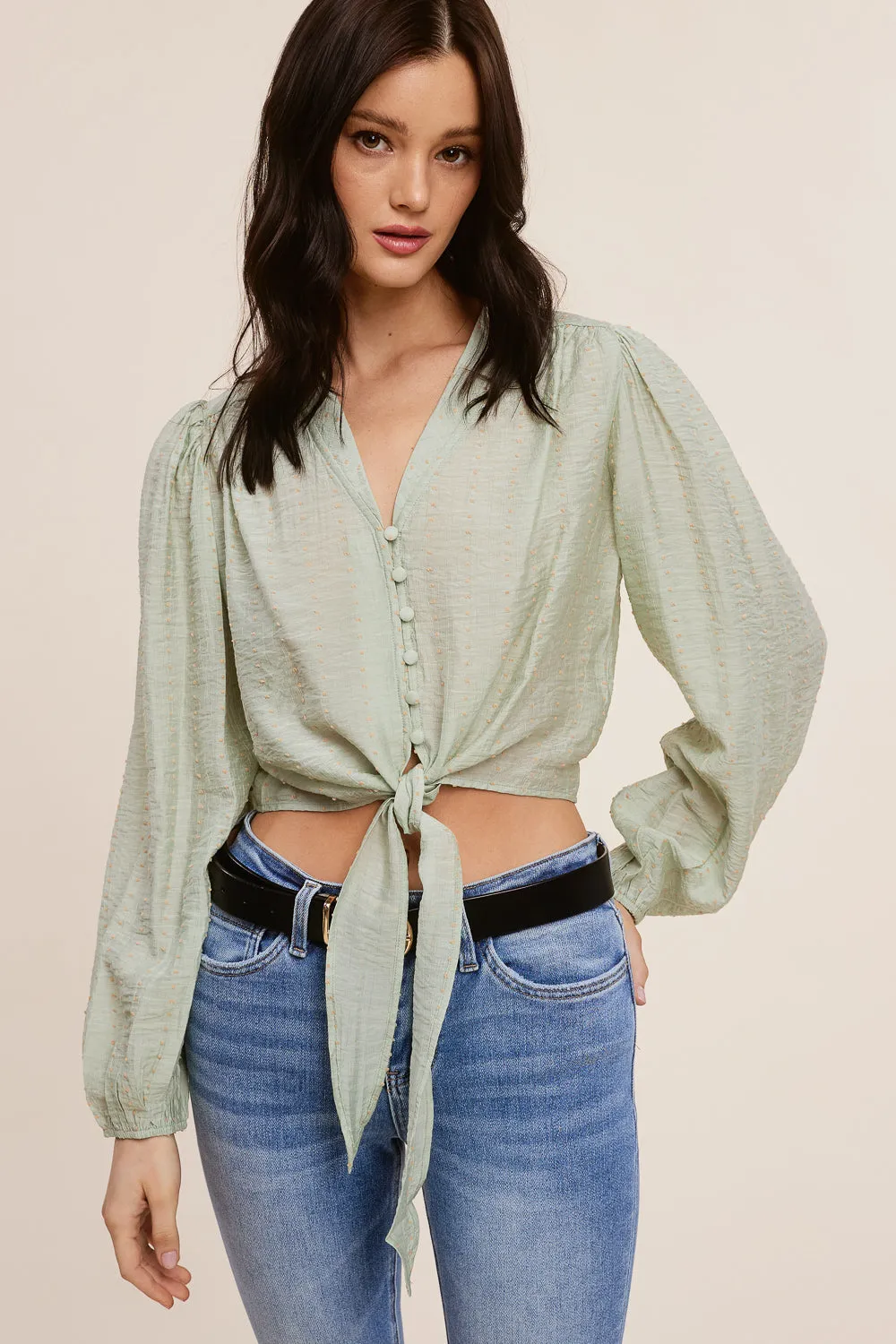 Sage Cropped Blouse