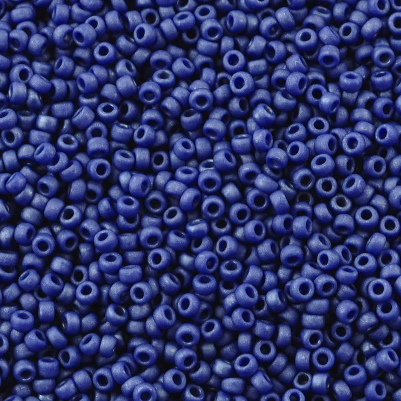 Seed Beads-15/0 Round-2075 Matte Opaque Cobalt Luster-Miyuki-7 Grams