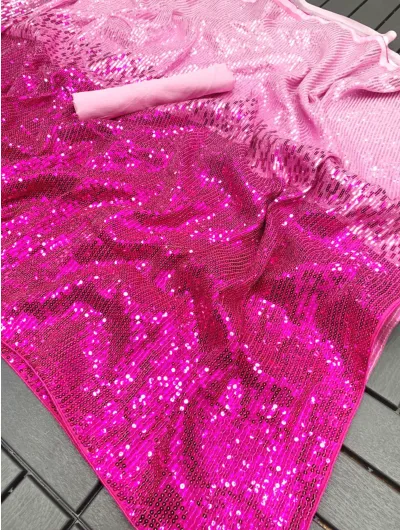 Sequin Pink Georgette Saree