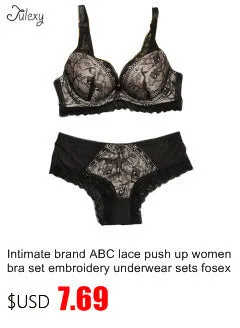 Sexy Lace Print Bra Brief Sets Push up Women's Underwear Set