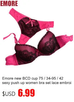 Sexy Lace Print Bra Brief Sets Push up Women's Underwear Set