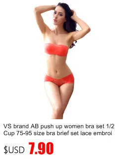 Sexy Lace Print Bra Brief Sets Push up Women's Underwear Set