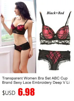 Sexy Lace Print Bra Brief Sets Push up Women's Underwear Set