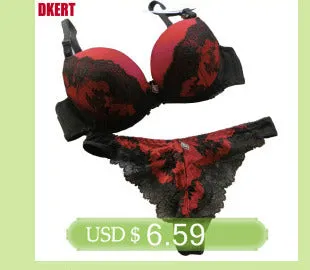 Sexy Lace Print Bra Brief Sets Push up Women's Underwear Set