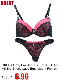 Sexy Lace Print Bra Brief Sets Push up Women's Underwear Set