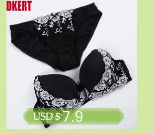 Sexy Lace Print Bra Brief Sets Push up Women's Underwear Set