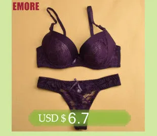 Sexy Lace Print Bra Brief Sets Push up Women's Underwear Set