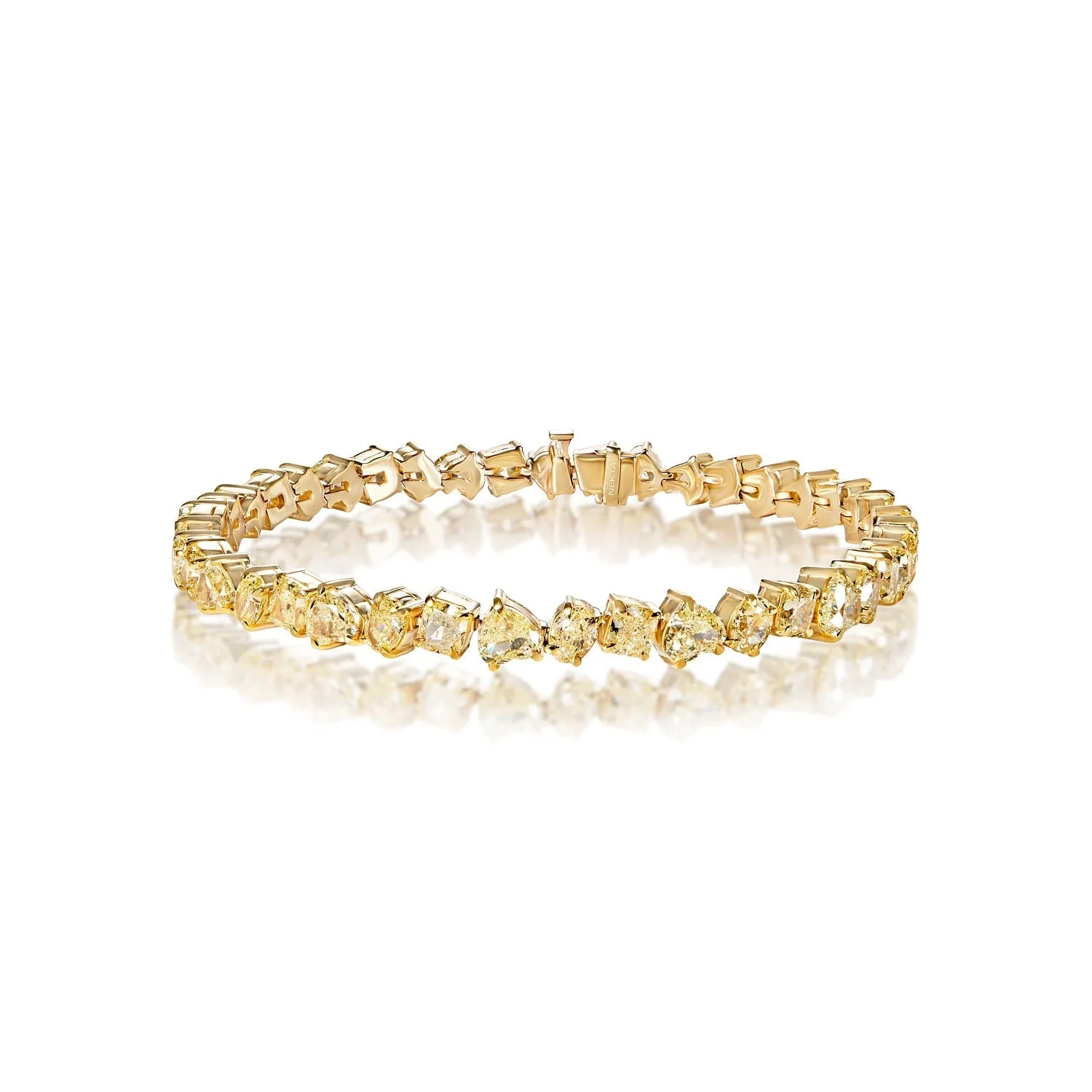 Shiloh 13 Carats Fancy Yellow Combine Mix Shape Diamond Bracelet in 18k Yellow Gold