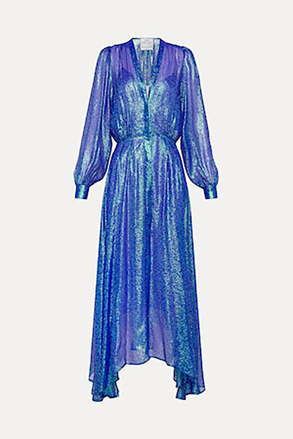 SHIRT DRESS IN IRIDESCENT SILK CHIFFON