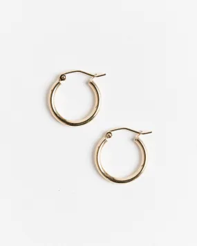 Simple Hoop Earrings 14k Yellow Gold