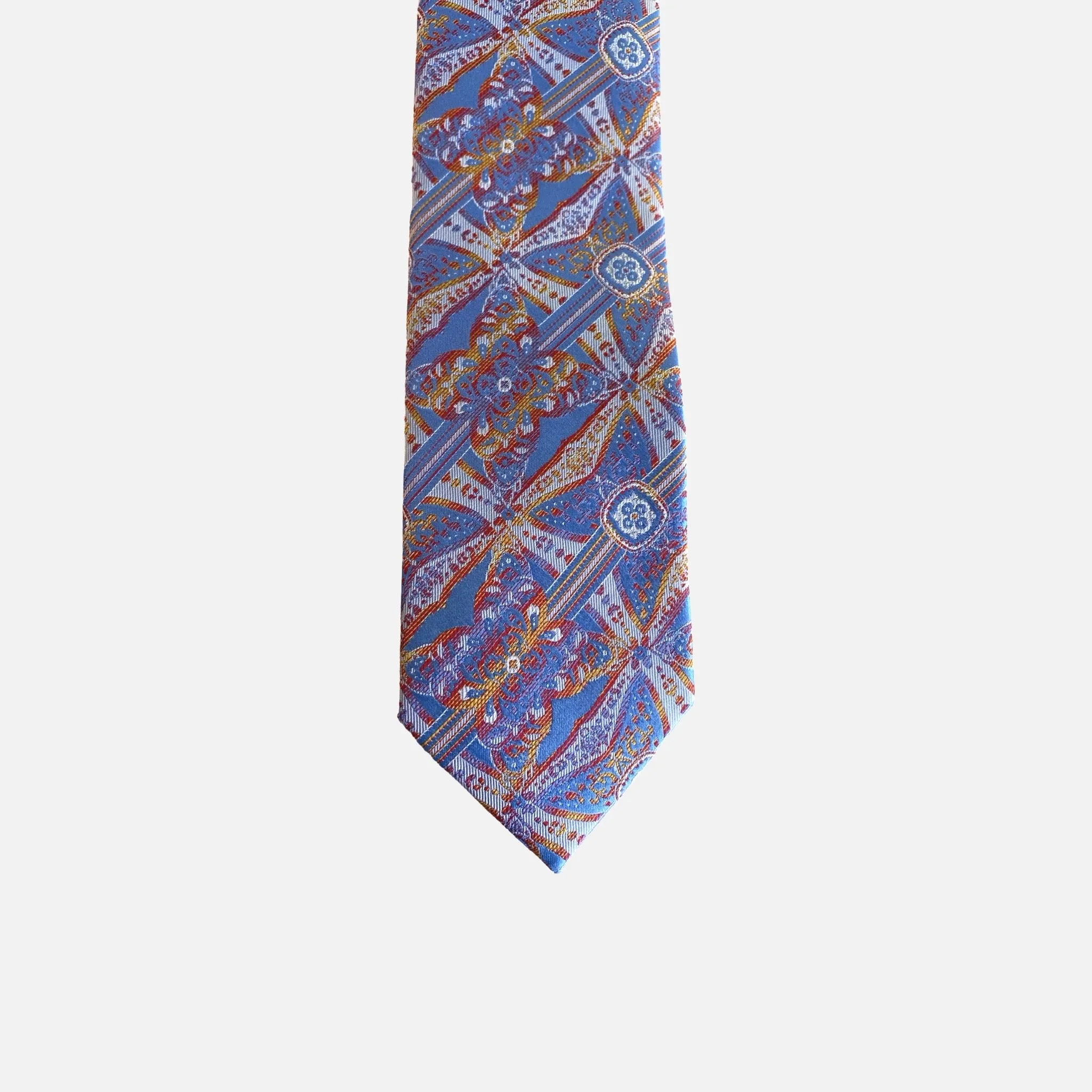 Steven Land Silk tie and Hanky “BW2421” Blue