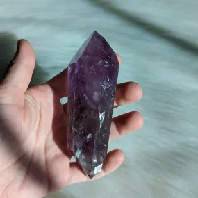 Stunning Chunky Purple Amethyst Wand Carving With Rainbows From Brazil #1