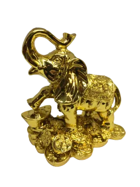 Stunning Lucky Golden Elephant Stand On The Gold Mountain