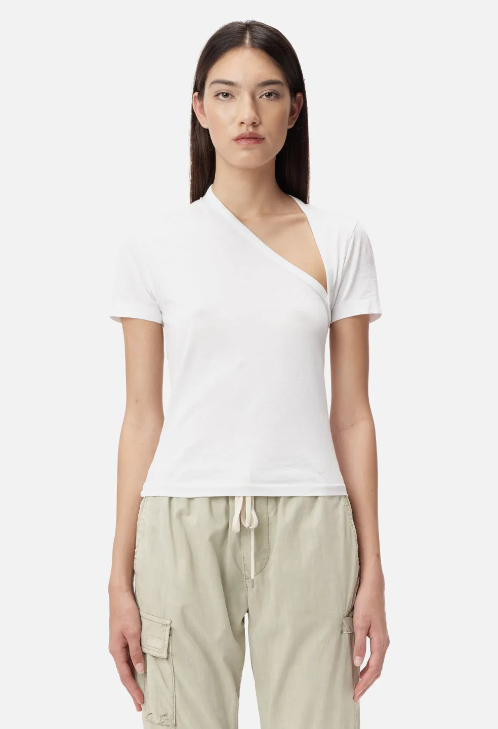 Supima Asymmetrical Tee / White