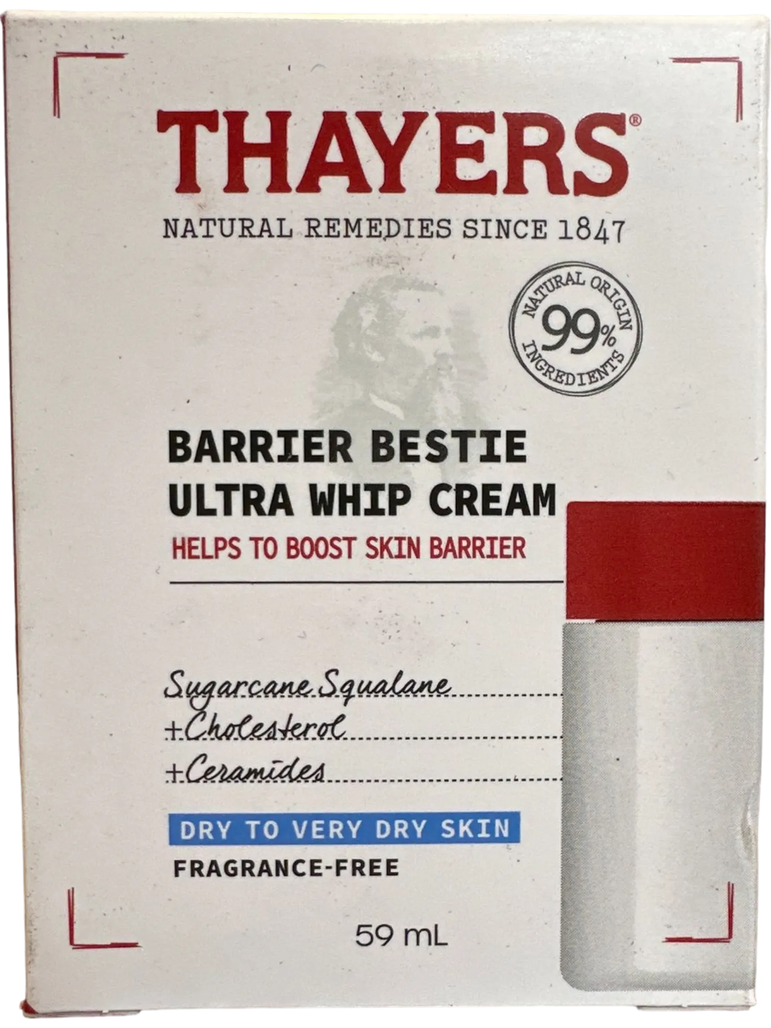 Thayers Barrier Bestie Ultra Whip Cream Moisturizer for Dry Skin 59ml