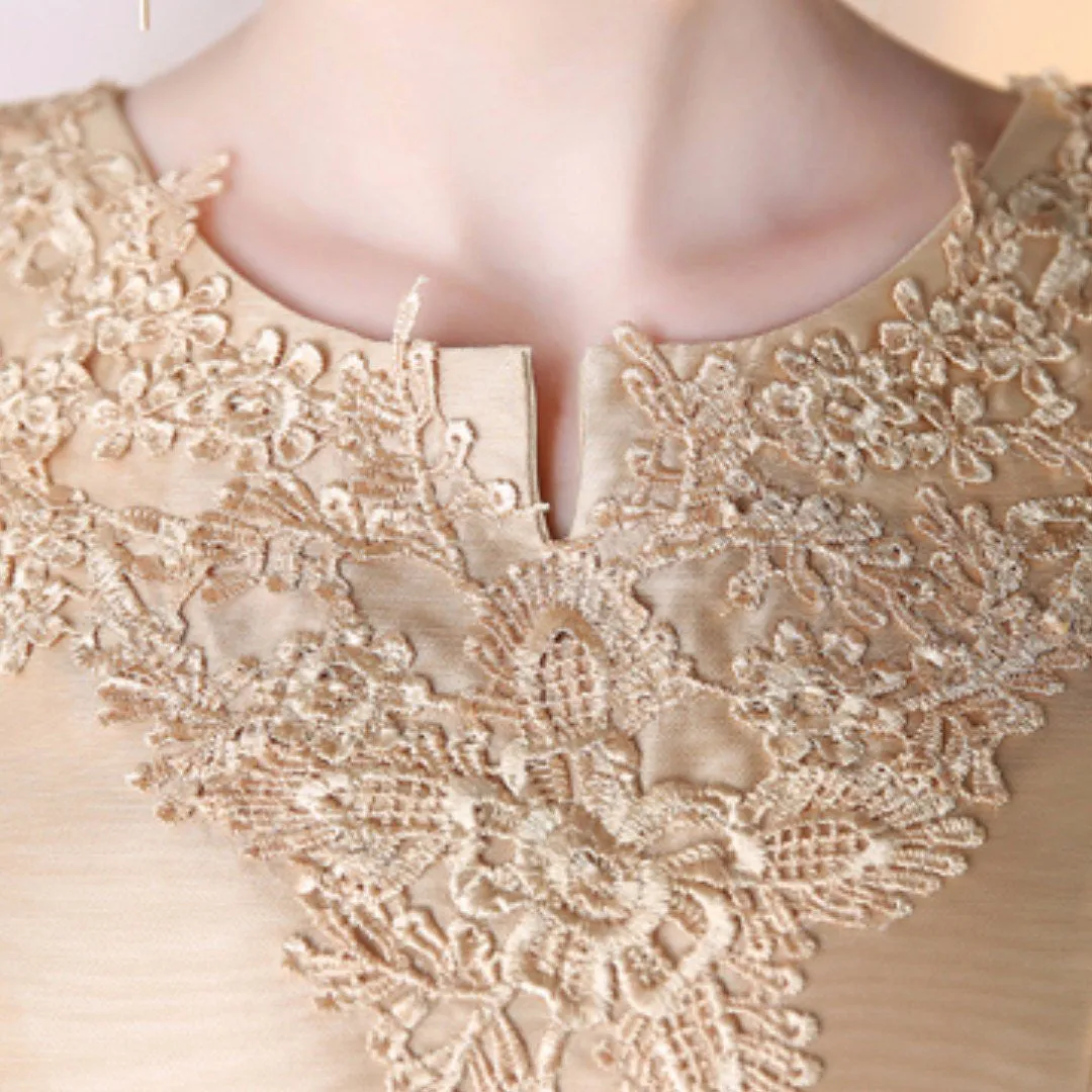 The Arissa Gold Embroidered Dress