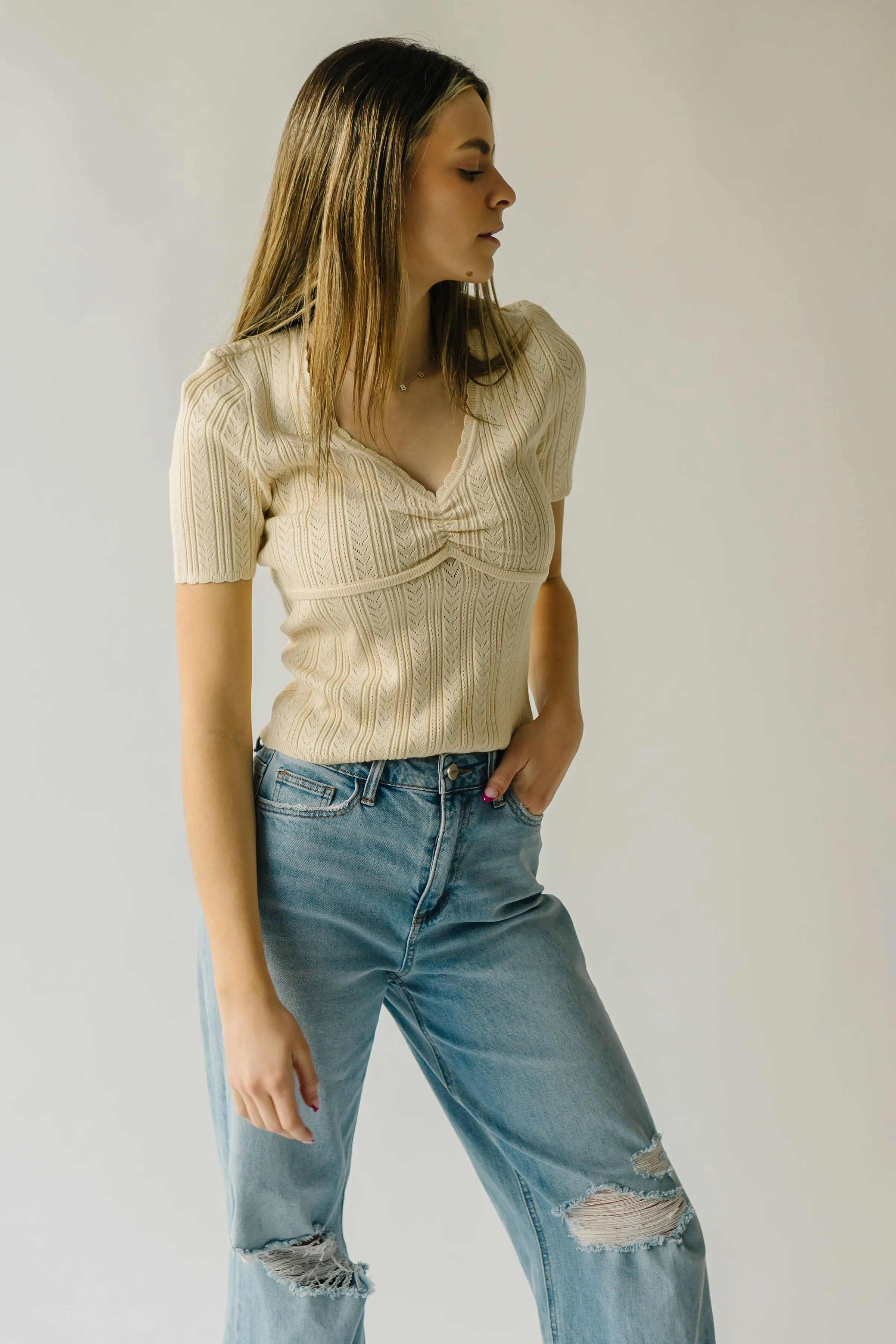 The Gladys Knit Top in Buttercream