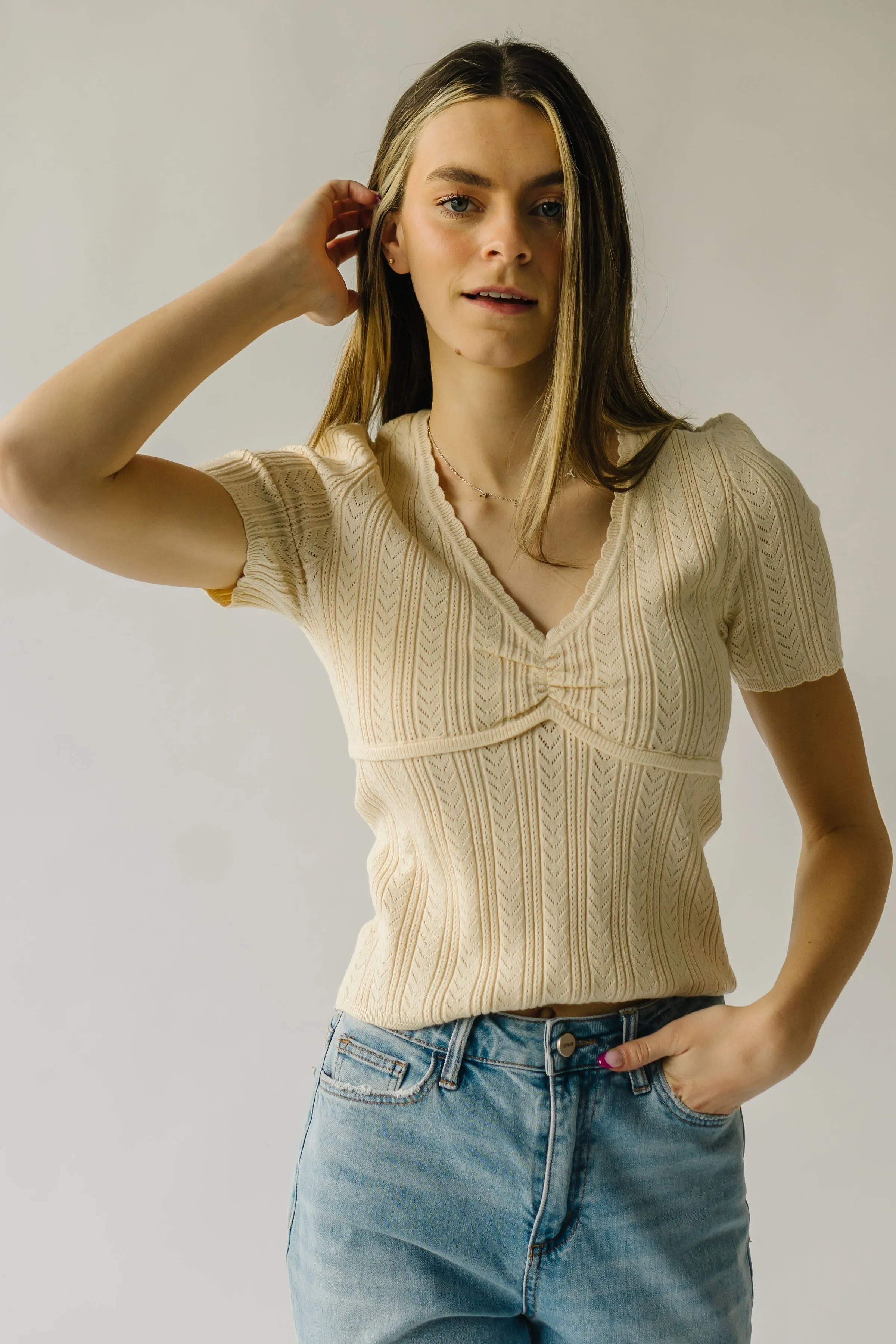 The Gladys Knit Top in Buttercream