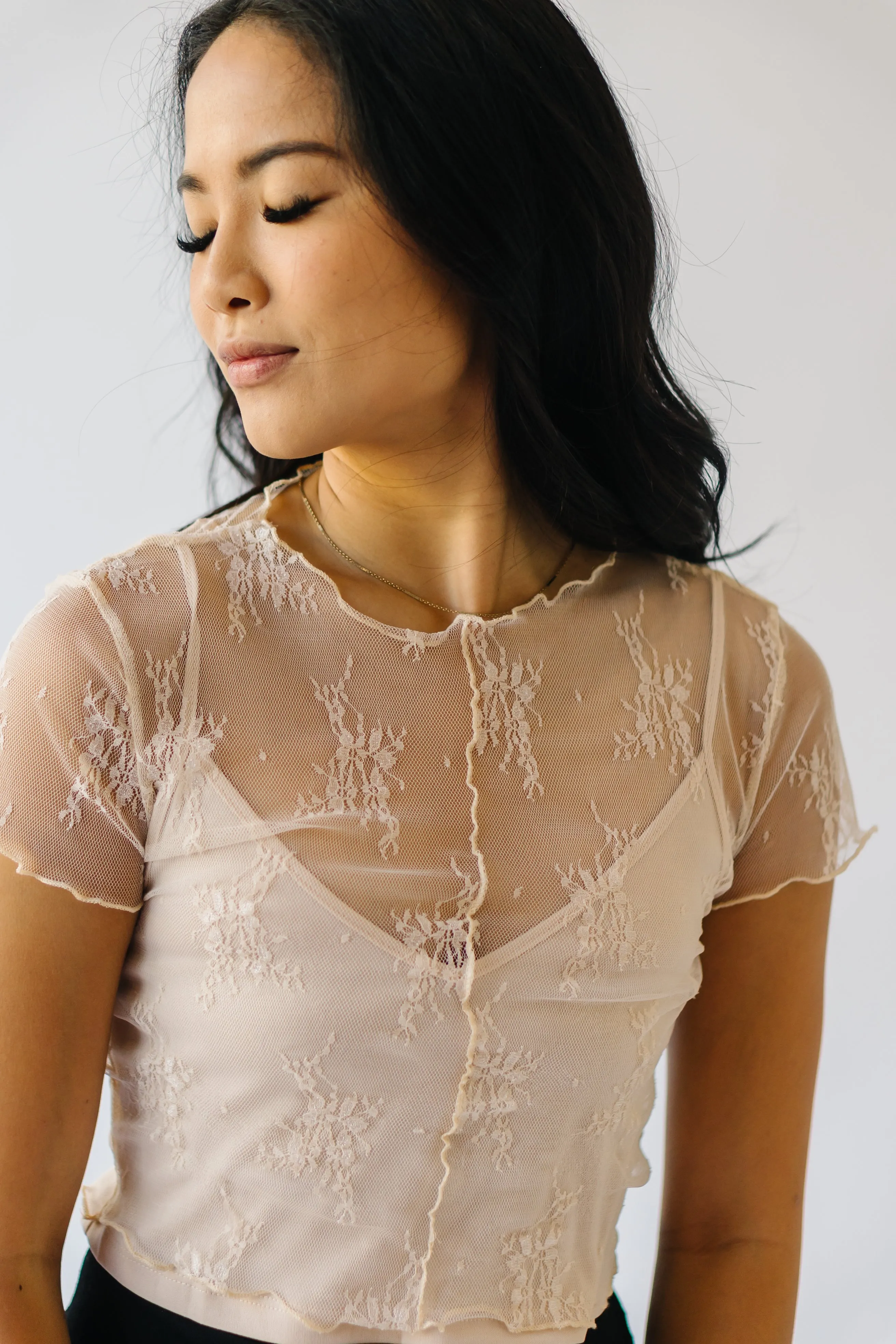 The Haswell Lace Detail Blouse in Cream