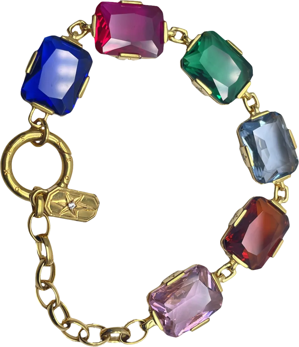 Thomas Sabo Multicoloured Bracelet Large Colourful Stones In Gold