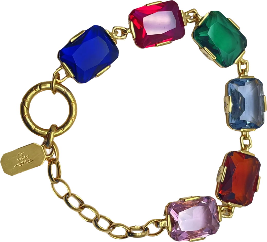 Thomas Sabo Multicoloured Bracelet Large Colourful Stones In Gold