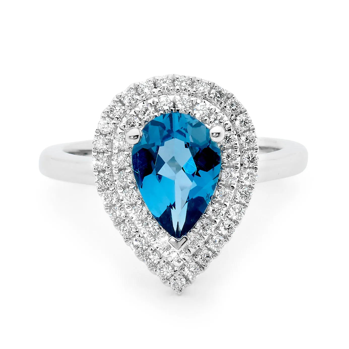 Topaz and diamond ring