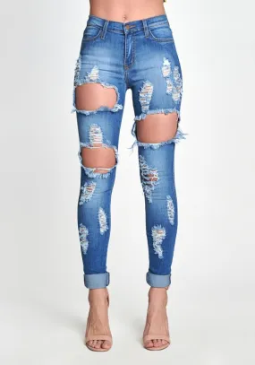 Vibrant Wild At Heart Skinny Jeans (Medium Stone) P1090