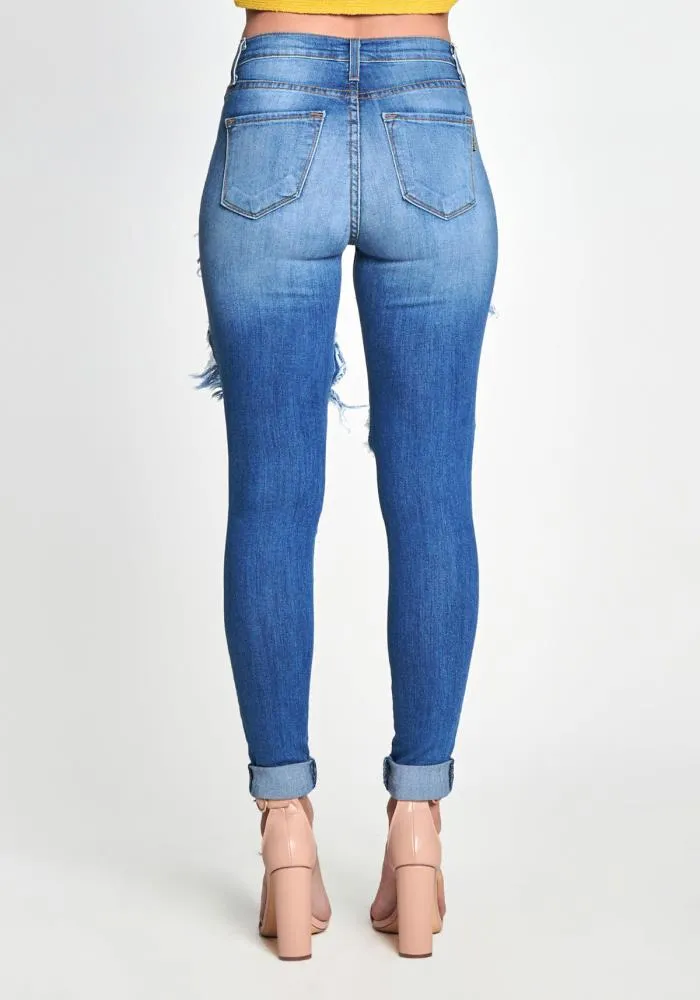 Vibrant Wild At Heart Skinny Jeans (Medium Stone) P1090