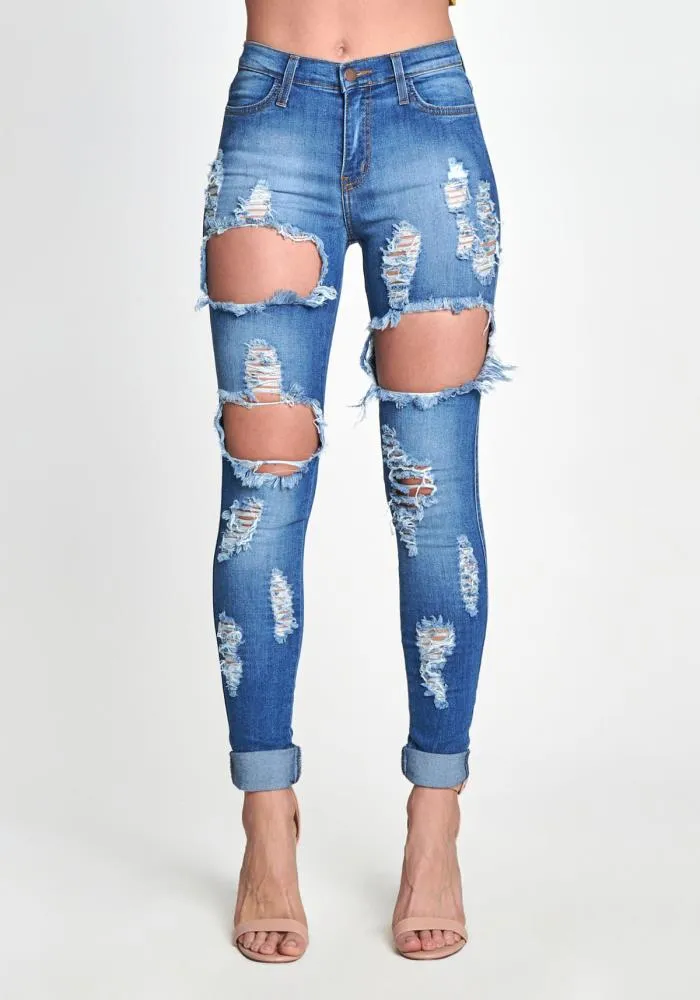 Vibrant Wild At Heart Skinny Jeans (Medium Stone) P1090