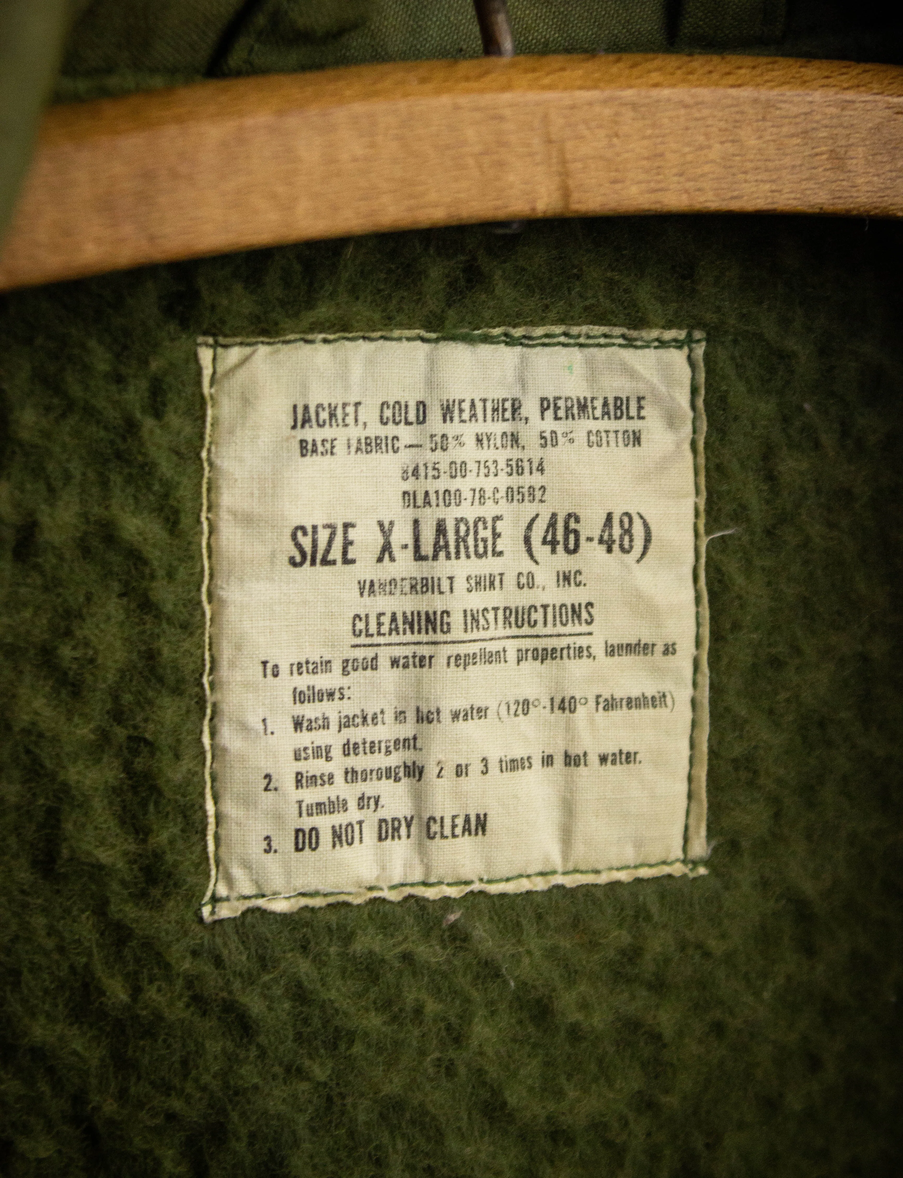 Vintage A-2 US Navy Deck Jacket Olive Drab 2XL