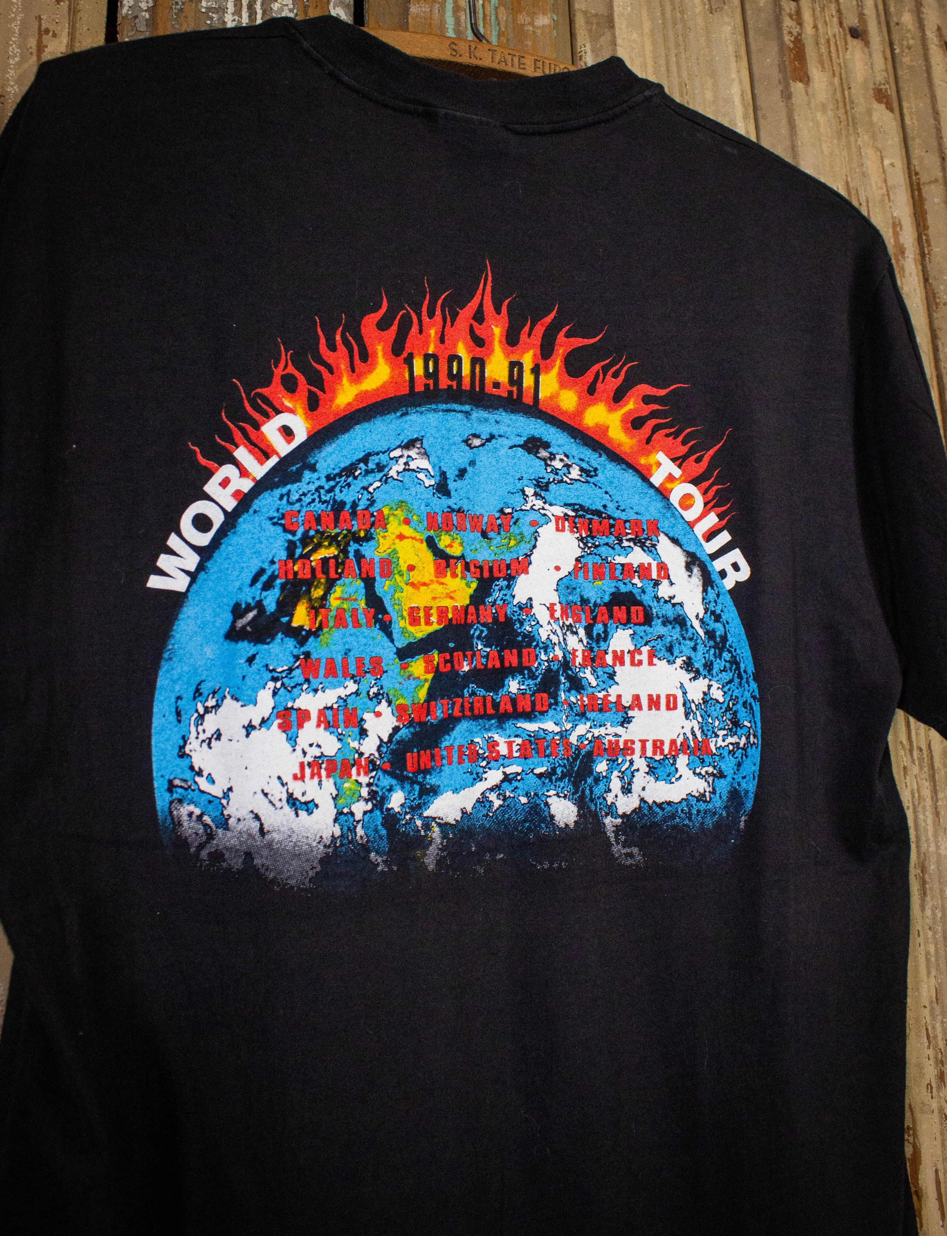 Vintage Jeff Healey Band Hell To Pay World Tour Concert T Shirt 1990-91 Black Medium